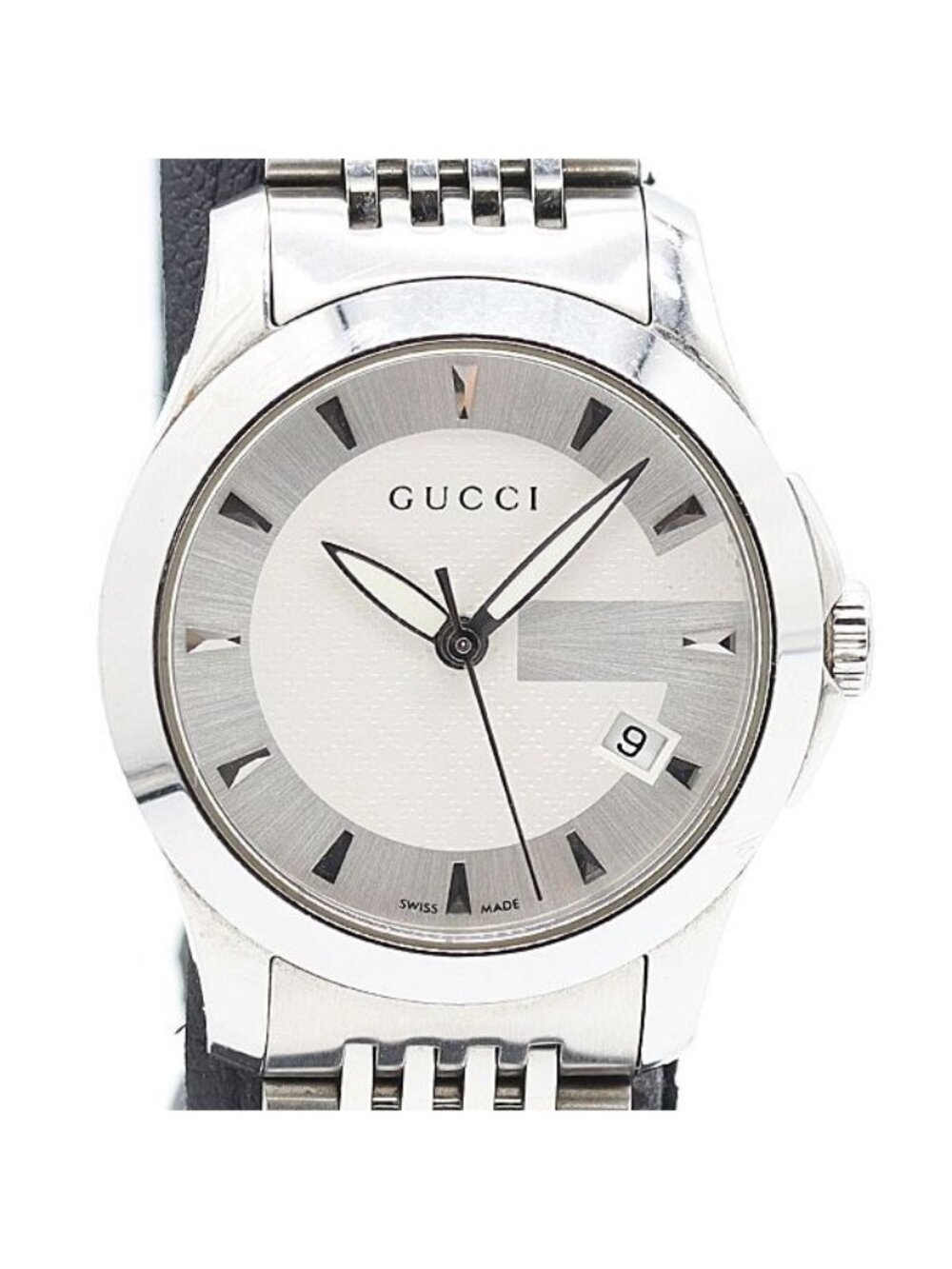 Gucci 126.5 White Dial Date Watch